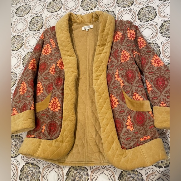 Chasing Unicorns California Bound Quilted Velvet Afghan Jacket sz XS - Picture 7 of 11